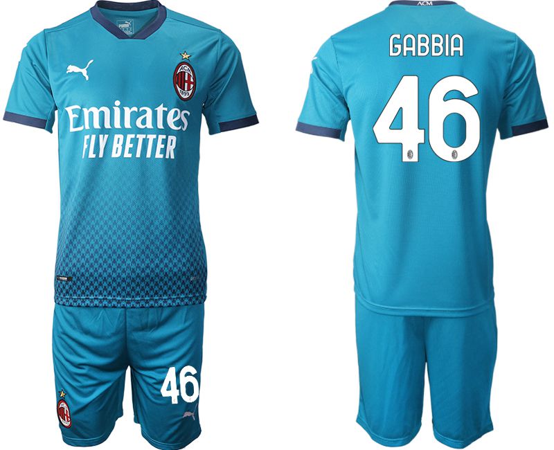 Men 2020-2021 club AC milan away #46 blue Soccer Jerseys->ac milan jersey->Soccer Club Jersey